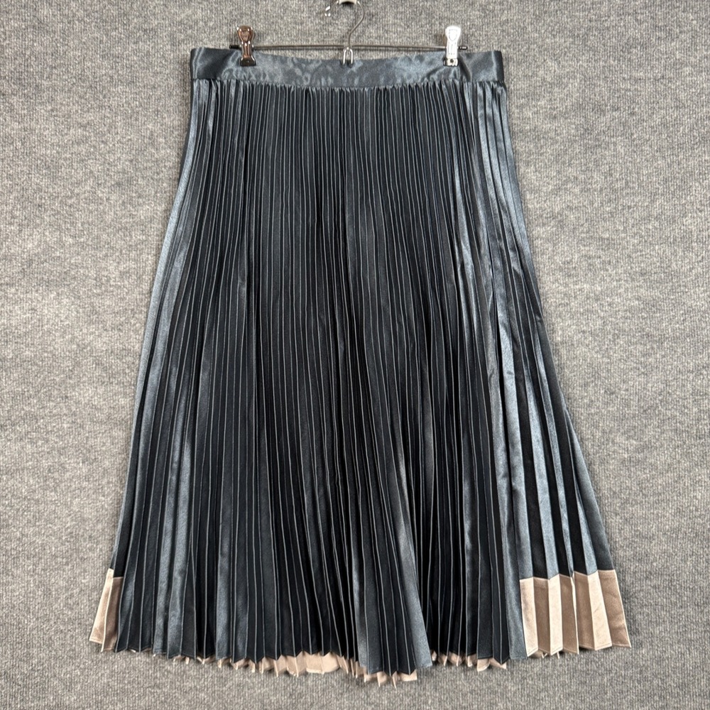 Ted Baker London‎ 5 US XL A Line Midi Skirt  Cobalt Blue Pleated Accordion Party